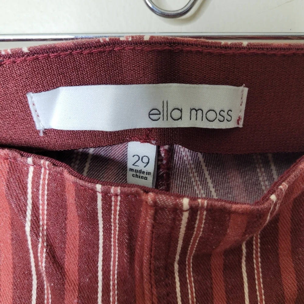 Ella Moss Pull On Flare Pants In Red Desert Stripe Size 29 NWT